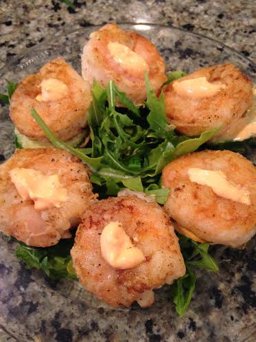 shrimp and cucumber cakes 