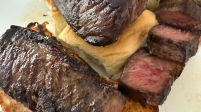 reverse seared steak cooked medium