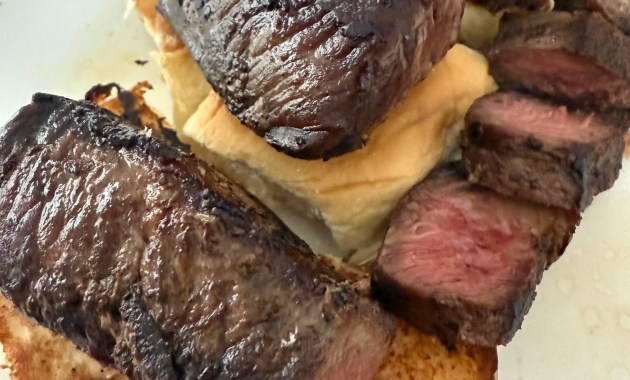 reverse seared steak cooked medium